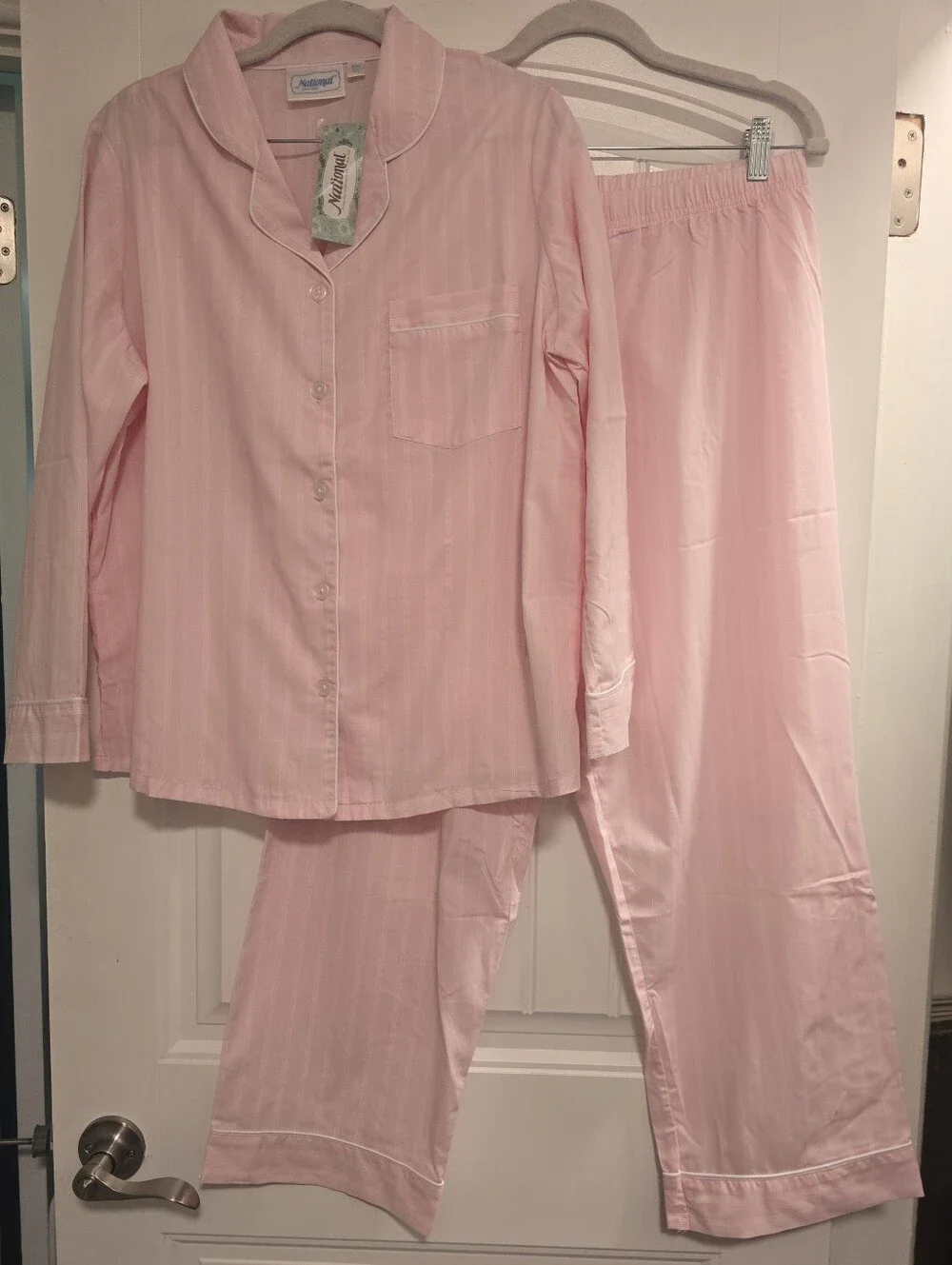 NWT Petite M. National Women's Aqua Blue Classic Pajama Set